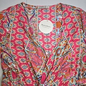 RUSTTYDUSTTY Women's Jumpsuit Multicolor Floral Geometric Size 3X -1202
